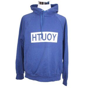 Public School New York Hoodie Mens M Blue Pockets Heavy Made in Portugal HTUOY
